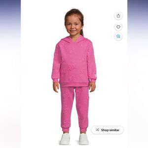 Mattel Inc. TODDLER Girls Barbie Embossed Logo Jogger Sweatsuit Set Hoodie 2T